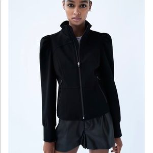 Zara balloon sleeve black jacket Nwt Xs